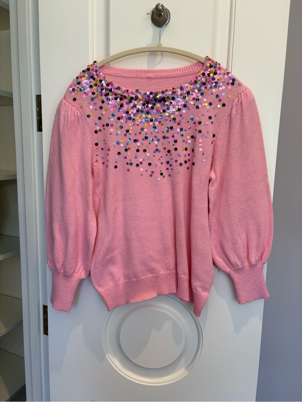 Lilly Pulitzer Pink Sequin Scoop Neck Sweater